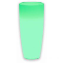 Monacis - Leuchtende Vase Stilo Round Bright, mit led Dekoration für den Außeneinsatz 'Made in Italy' -Grün / ø 33 cm / mit Kabel