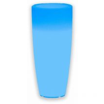 Monacis - Leuchtende Vase Stilo Round Bright, mit led Dekoration für den Außeneinsatz 'Made in Italy' -Blau / ø 33 cm / mit Kabel
