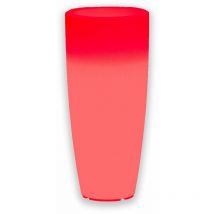 Monacis - Leuchtende Vase Stilo Round Bright, mit led Dekoration für den Außeneinsatz 'Made in Italy' -Rot / ø 33 cm / mit Kabel