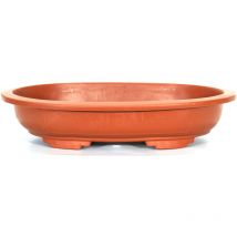 Vaso ovale per Piante e Bonsai in plastica marrone cm. 55