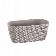 Properplast Vaso di fiori di plastica splofy rettangolare da 7,4 l in colore mocca, 39,7 x 18x14,5 cm - Mocca