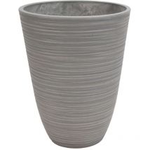 Vaso tondo piccolo a cono da giardino in fibra di argilla Ø25,5x32,5 cm Dicentra - White