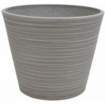 Vaso piccolo tondo da esterno giardino in fibra sintetica 31x25,4 cm Azalea - Grey