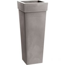 Vaso quadrato alto resina geryon cm. 100 cenere