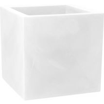 Vaso cubico resina momus cm. 50 bianco