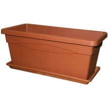 Vaso rettangolare in resina color terracotta Salisburgo Deroma 80x37xH33 cm