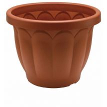 Vaso tondo in plastica color terracotta diam 35 cm fiori piante giardino rotondo dorico