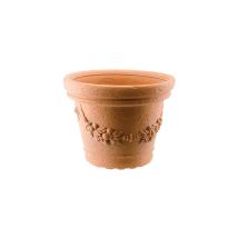 Vaso tondo elios pottery collection gdm • resina terracotta cm 60 h.cm 47