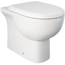 Rak Ceramics Stand-WC aus weißem Porzellan – Befestigungsmaterial enthalten – Toilettenschüssel ohne Sitz – Für wandbündigen und versetzten Einbau