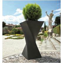 VASO TRIANGOLO ALTO 80CM, VASO IN RESINA ALTO, VASO ALTO MODERNO - Colore: Bronzo