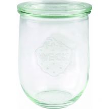 Weck - Vaso tulipano 1 l (barattolo per conserve di alta qualità con coperchio in vetro per cucinare resistente al calore adatto al microonde adatto