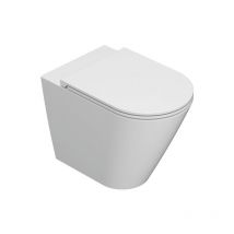 Ceramica Globo - Vasomulti a terra senza brida in ceramica 57x36 cm Globo Forty3 FO004BI Bianco - Ceramica - Con copri wc soft close