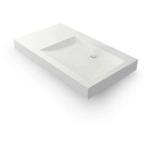 Ambra - Vasque salle de bain 80 cm à suspendre Noir en Solid surface - Passoa ii d