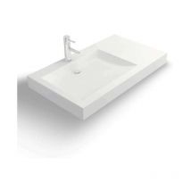 PASSOA - Vasque rectangulaire suspendue - Design Elégant et Raffiné - Solide et Robuste - Entretien Facile - Blanc - 45.5 x 81 x 7.5 cm