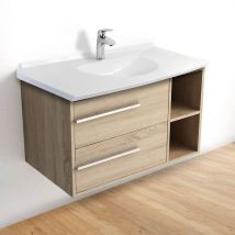 Vasque à encastrer 105 cm Lavabo de salle de bain Blanc