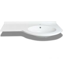 Vasque à encastrer 105 cm salle de bain Blanc lavabo à droite