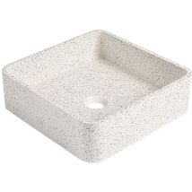 Vente-unique - Vasque à poser carrée en terrazzo - L39 x l39 cm - stochi