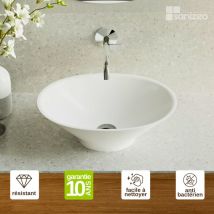Lavaberg - Vasque à poser lars Minéral Composite Blanc Mat Ovale 4835H16cm by Sanizéo