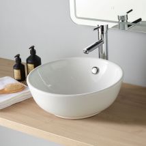 Vasque à poser ø41cm ronde en céramique blanche