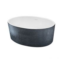 Vasque à poser graphite glam avec bonde blanc uniqua