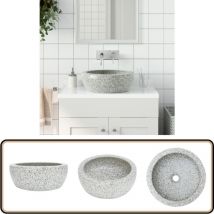 Vasque à poser gris rond Φ41x14 cm céramique - Lavabo Design - Lavabo Céramique - Lavabo Gris - Lavabo Ronde - Meuble Salle De Bain