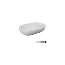 Vasque à poser ovale blanc mat