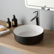 Vasque à poser noire et blanche - ø 36.5cm - Alina