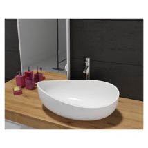 Bernstein - Vasque moderne Lavabo en fonte, Lave main à poser - 60x37x21cm - PB2001Mat