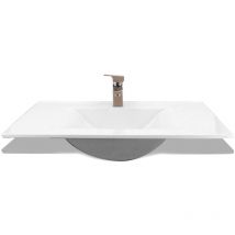 Vasque cémarique Blanc à encastrer 75 x 35 cm Lavabo de salle de bain encastrable