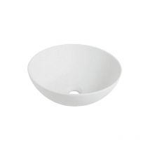 Bathco - Vasque céramique à poser circulaire sicilia - Blanc - Ø400 x H150 mm