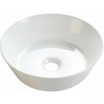 Bathco - Vasque céramique à poser circulaire volta 42 - Blanc - Ø420 x H125 mm