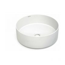 Vasque céramique à poser ronde malevich - Blanc Mat - Ø380 x H130 mm Bathco