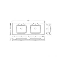 Vasque en pierre double Oppio - 120 x 50 x 10 - Charmot Clair Adouci Comptoir Des Pierres