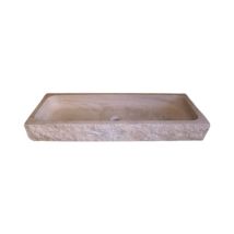Vasque en pierre Uzès - 80 x 35 x 10 - Bleu de Lignières Adouci Comptoir Des Pierres