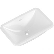 Vasque 60 x 40,5 rectangle à encastrer par dessous villeroy et boch Loop & Friends TitanCeram stone white avec trop plein