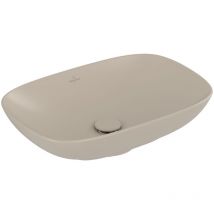 Villeroy&boch - Vasque rectangle à poser villeroy et boch Loop and Friends non meulé 62 x 42 Almond CeramicPlus sans trop plein