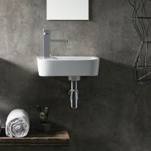 Vasque rectangulaire à poser en céramique blanche 43 x 26,5 cm MOKI