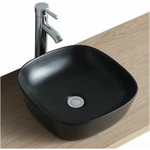 Vasque carrée à poser en céramique 37 cm mia Noire