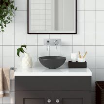Lavabo de salle de bain Céramique Gris foncé Rond