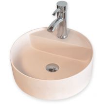 Ambra - Vasque Semi-Encastrée - 42,5 cm - en Solid surface - Beige Rosé - Aurélie
