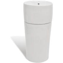Lavabo Vasque À Poser À Trou Luxueux, De Trop-plein/robinet Bac À Laver, Céramique Blanc Oib1621e