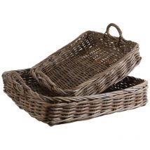 Vassoi in poelet grigio (set di 2)
