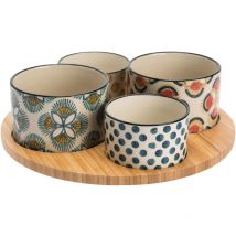 Vassoio da aperitivo con 4 ciotole Imany