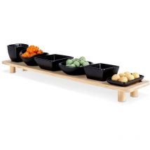 Vassoio in bimateriale con set ciotole cm 50 x 10 x h.8