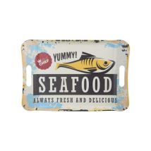 Vassoio Melamina Maniglie Seafood Cm 41x28 Kb8