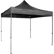 Vaunt - Gazebo Heavy Duty Steel Black Outdoor Work Shelter 3m x 3m Tent V1903200