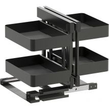 Vs Cor Flex Eckschrank Auszug links/rechts Planero - Set für Küchenunterschränke mit kb 900mm - Korbablage, Stahl lava - Vauth-sagel