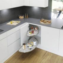 Karussell Eckschrank Cornerstone Maxx Set Planero - Schrankauszug Küche - Moderner Organizer Für Den Eckschrank, Kb 1000mm Fb 600mm Rechts, Stahl/holz