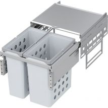 Vauth Sagel Einbau Wäschekorb ausziehbar - Wäschebehälter für Korpusbreite 500mm - 28 Liter, Kunststoff/Stahlblech weiß