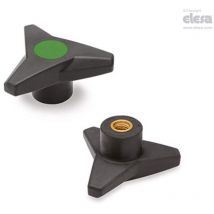 Soft Three-arm knob-VB.839/80 B-M12-SOFT-C17 Green - Elesa